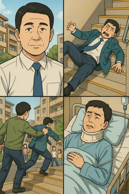 계단에서 밀쳐 떨어뜨려 척추 압박골절이 발생한 경우 중상해죄